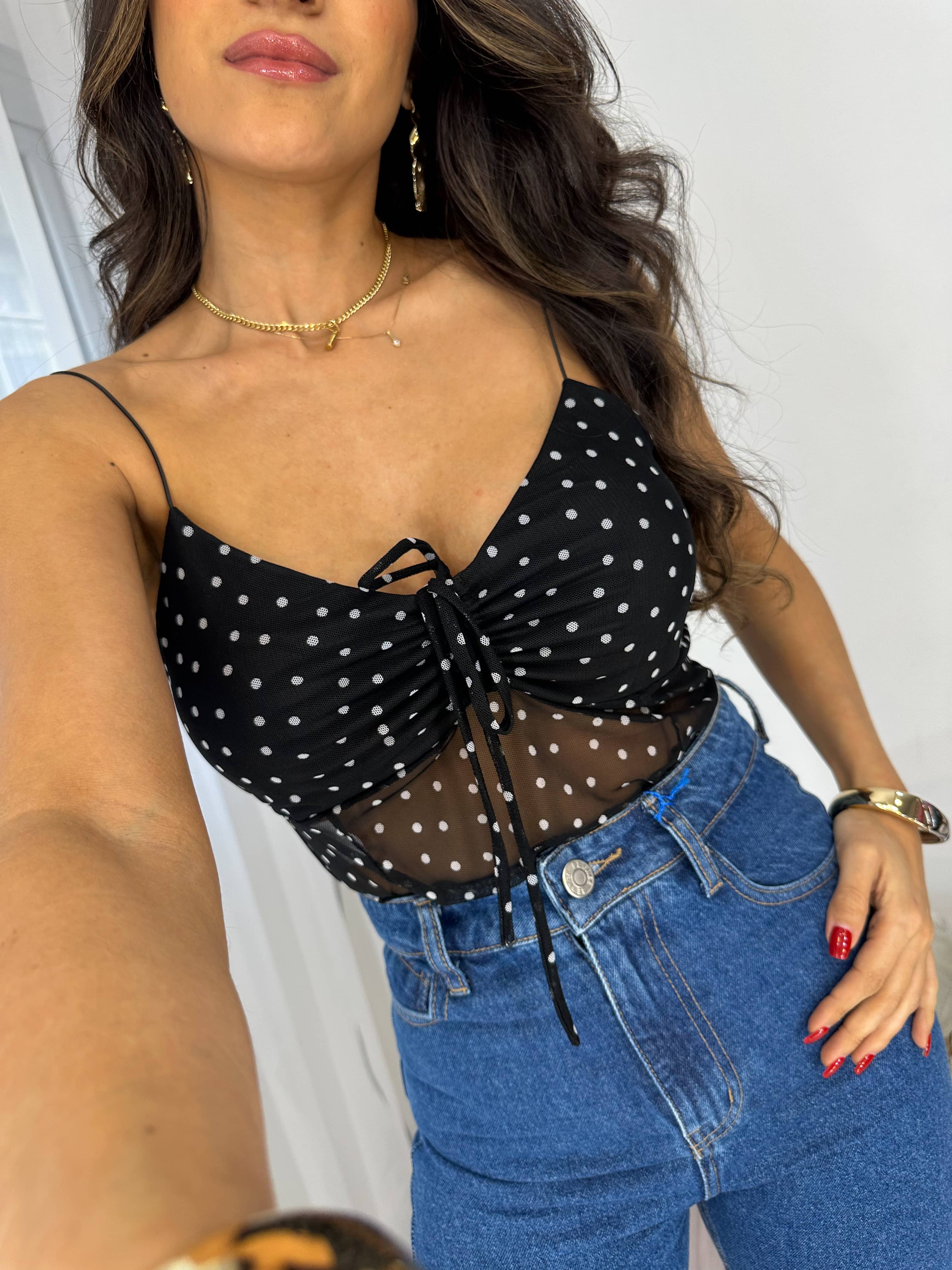 Blusa Tule Poá Byna
