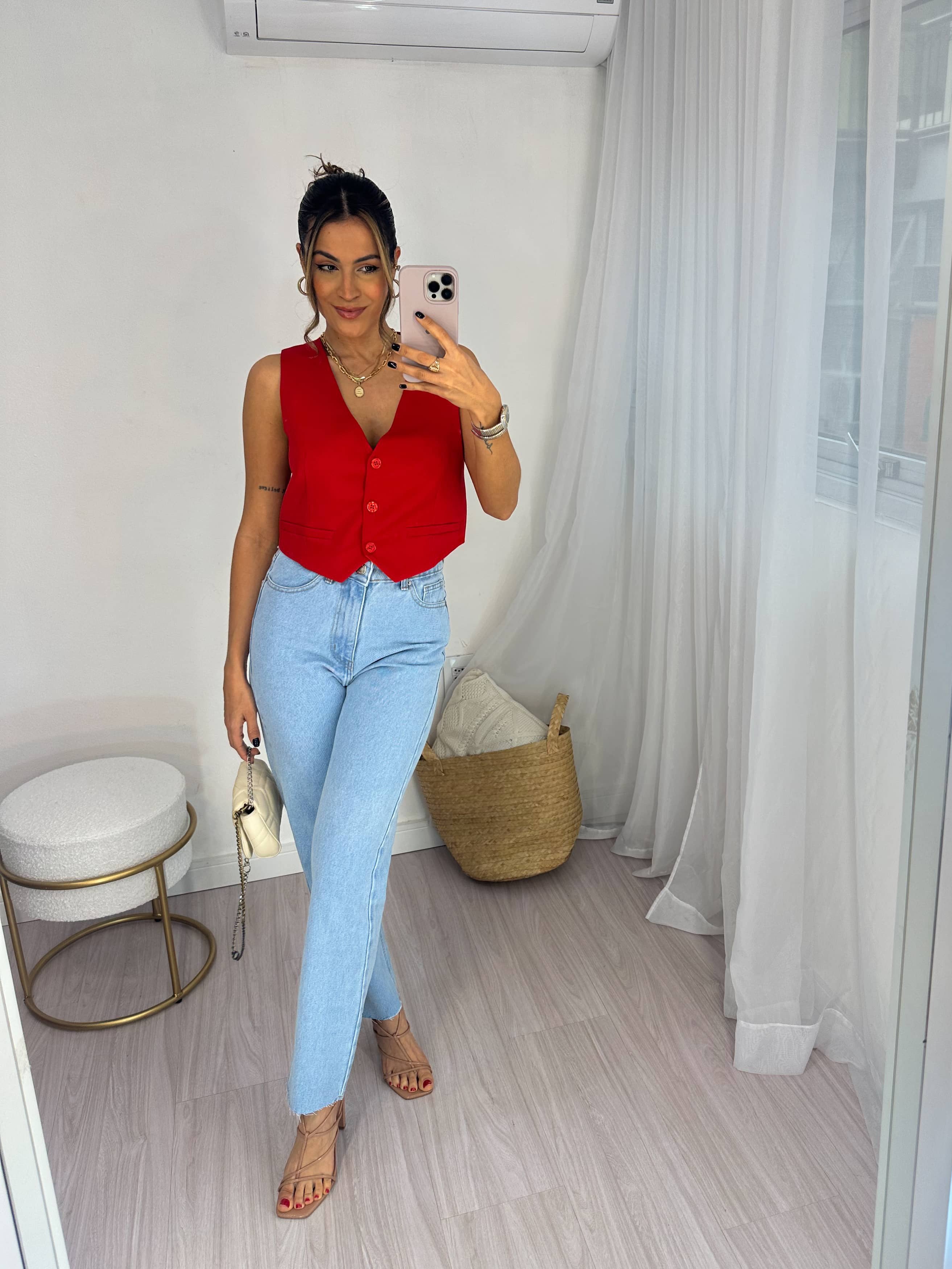 Colete Alfaiataria Vermelho Dulcy