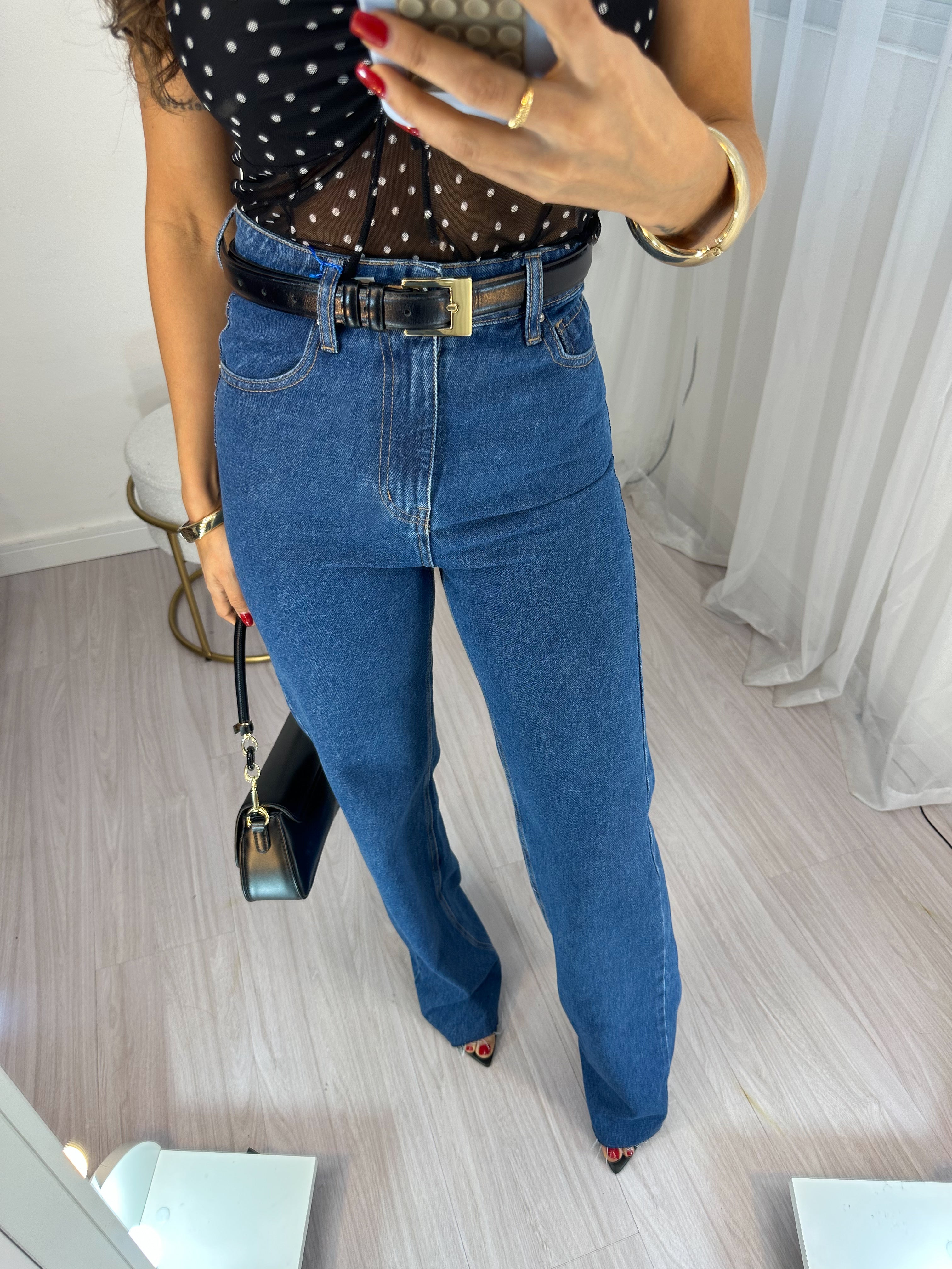 Calça Wide Leg Sofi Escura