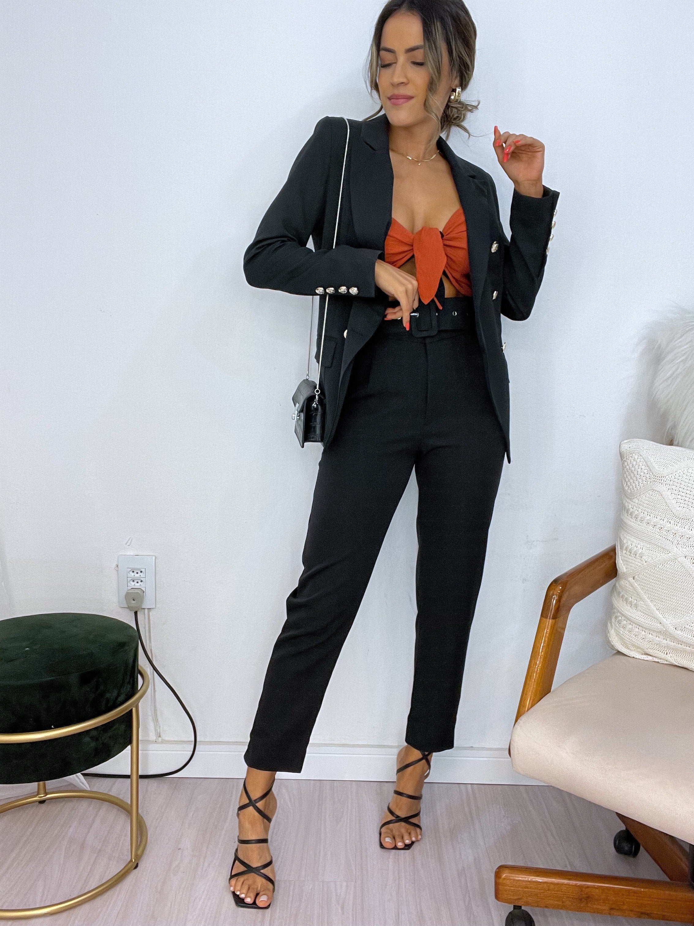 Blazer Inspiração Balmain Preto