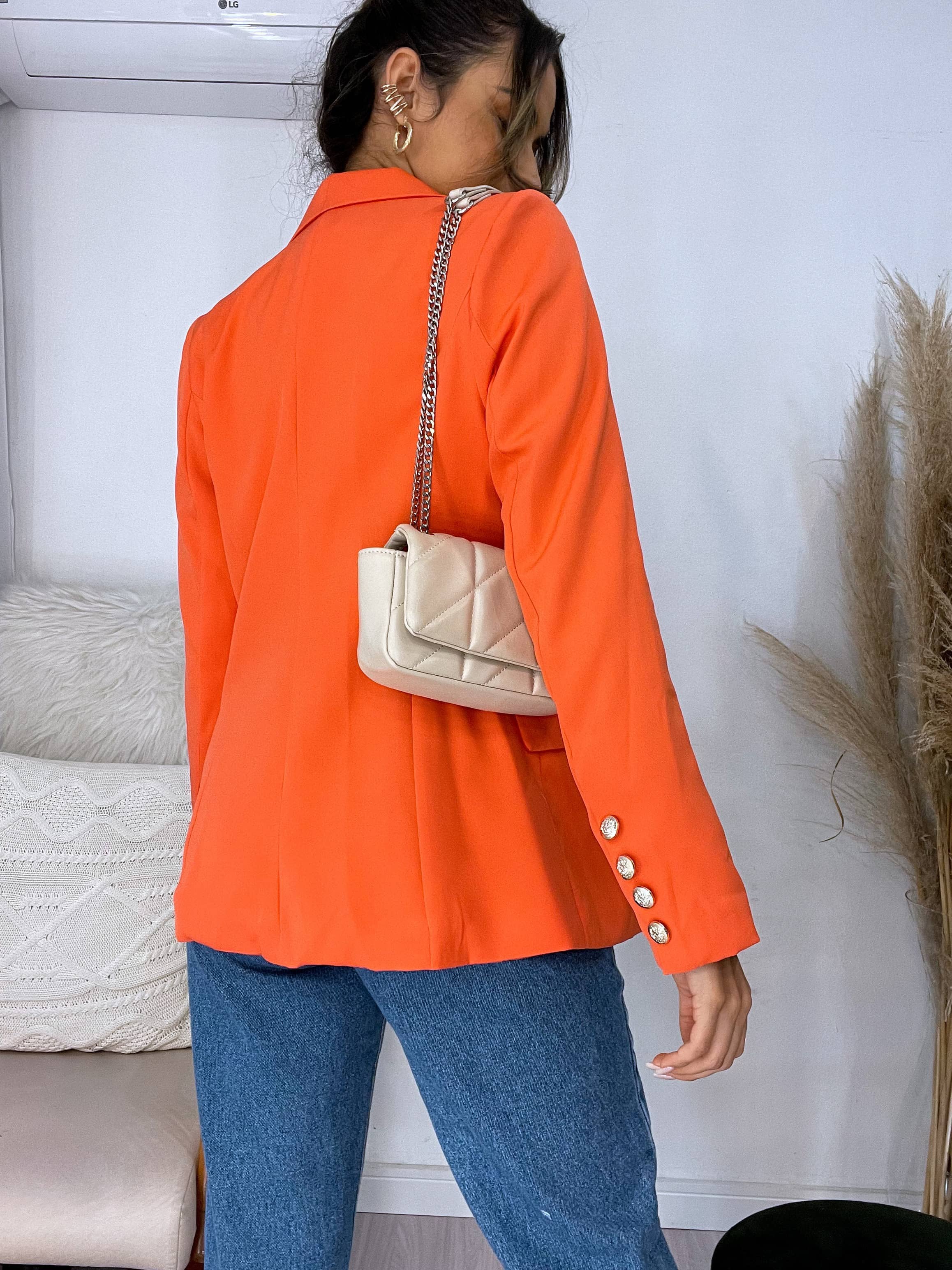 Blazer Inspiração Balmain Laranja