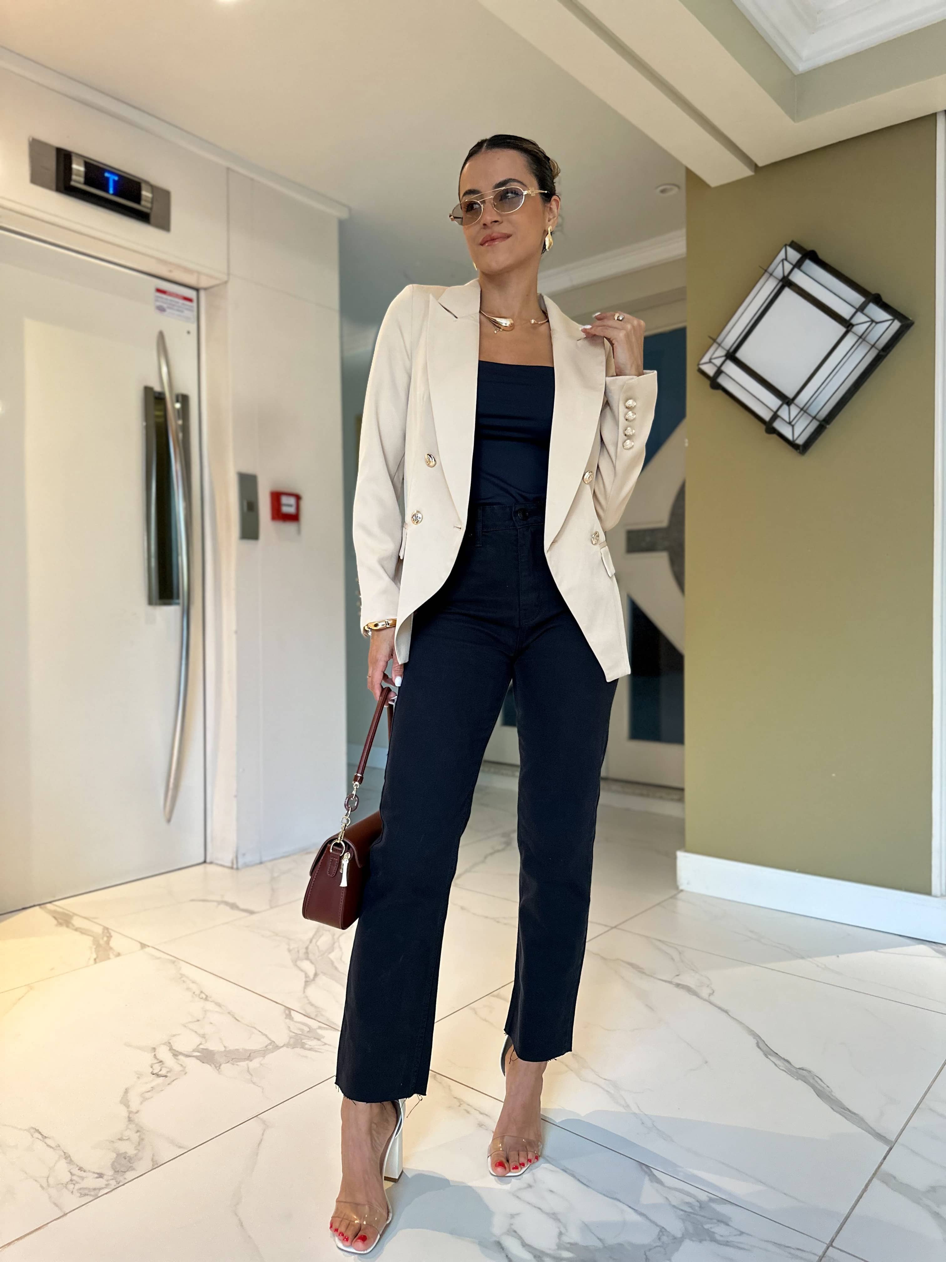 Blazer Inspiração Balmain Nude
