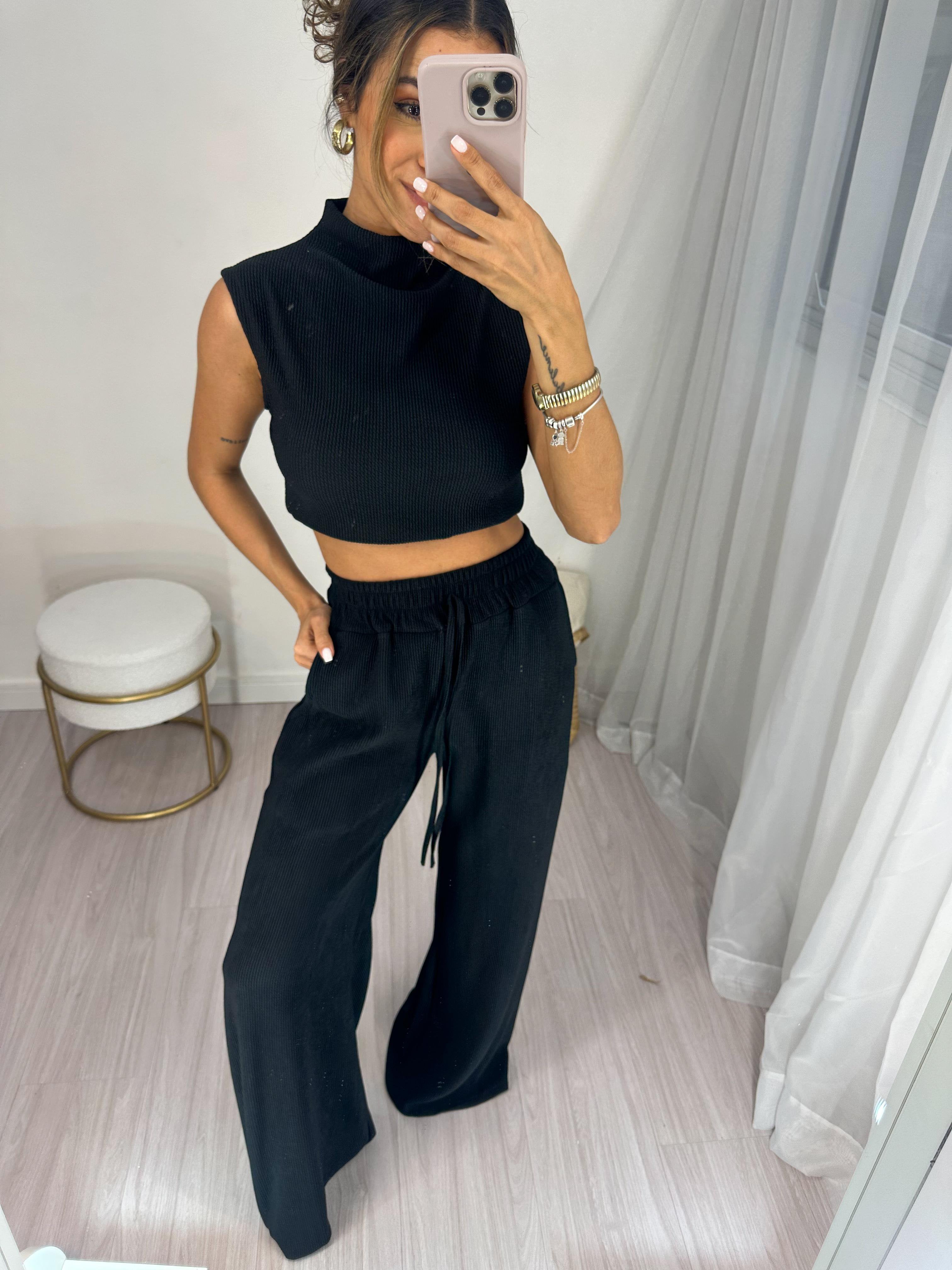 Conjunto Regata Preto Bella