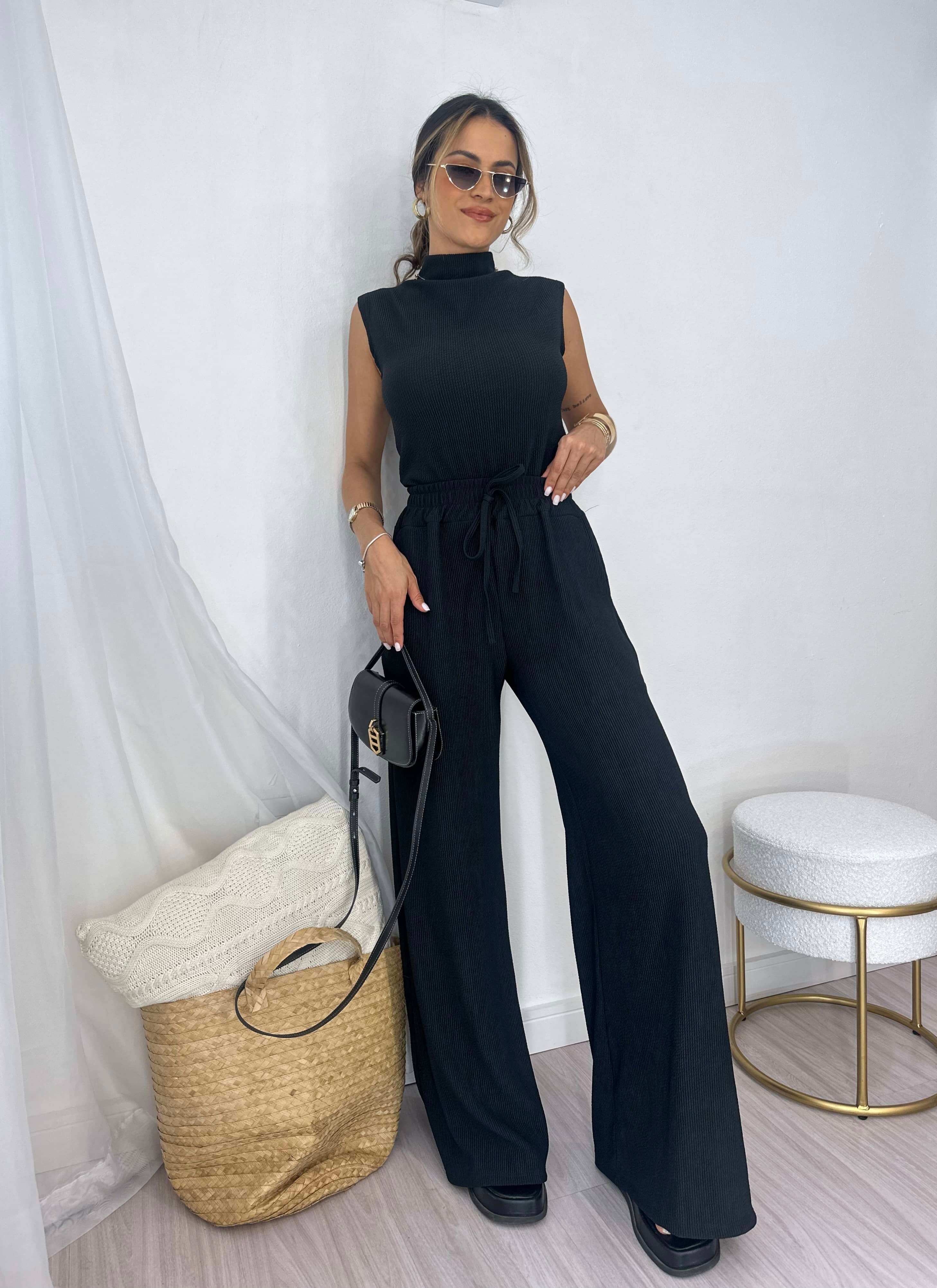 Conjunto Regata Preto Bella