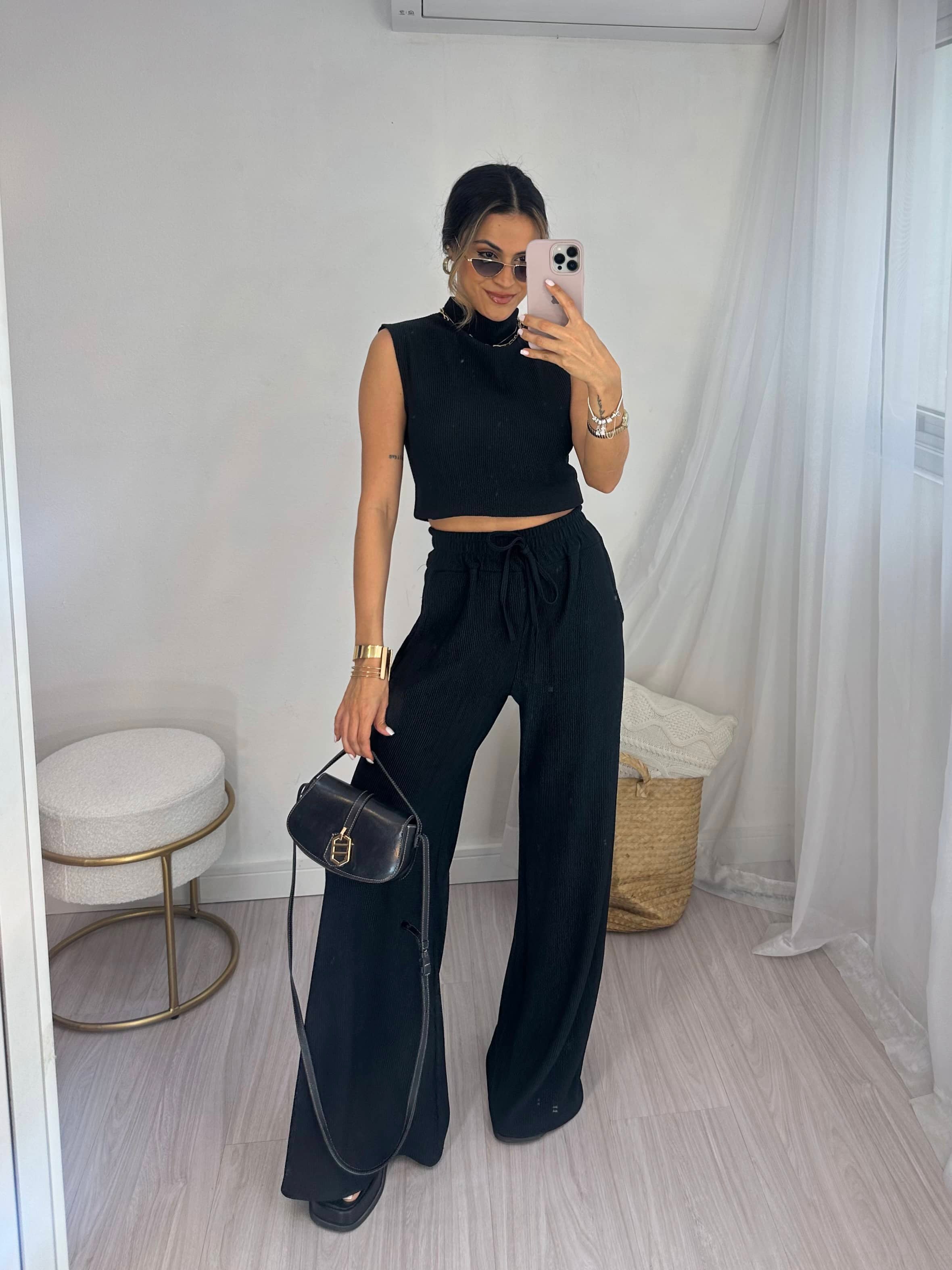 Conjunto Regata Preto Bella