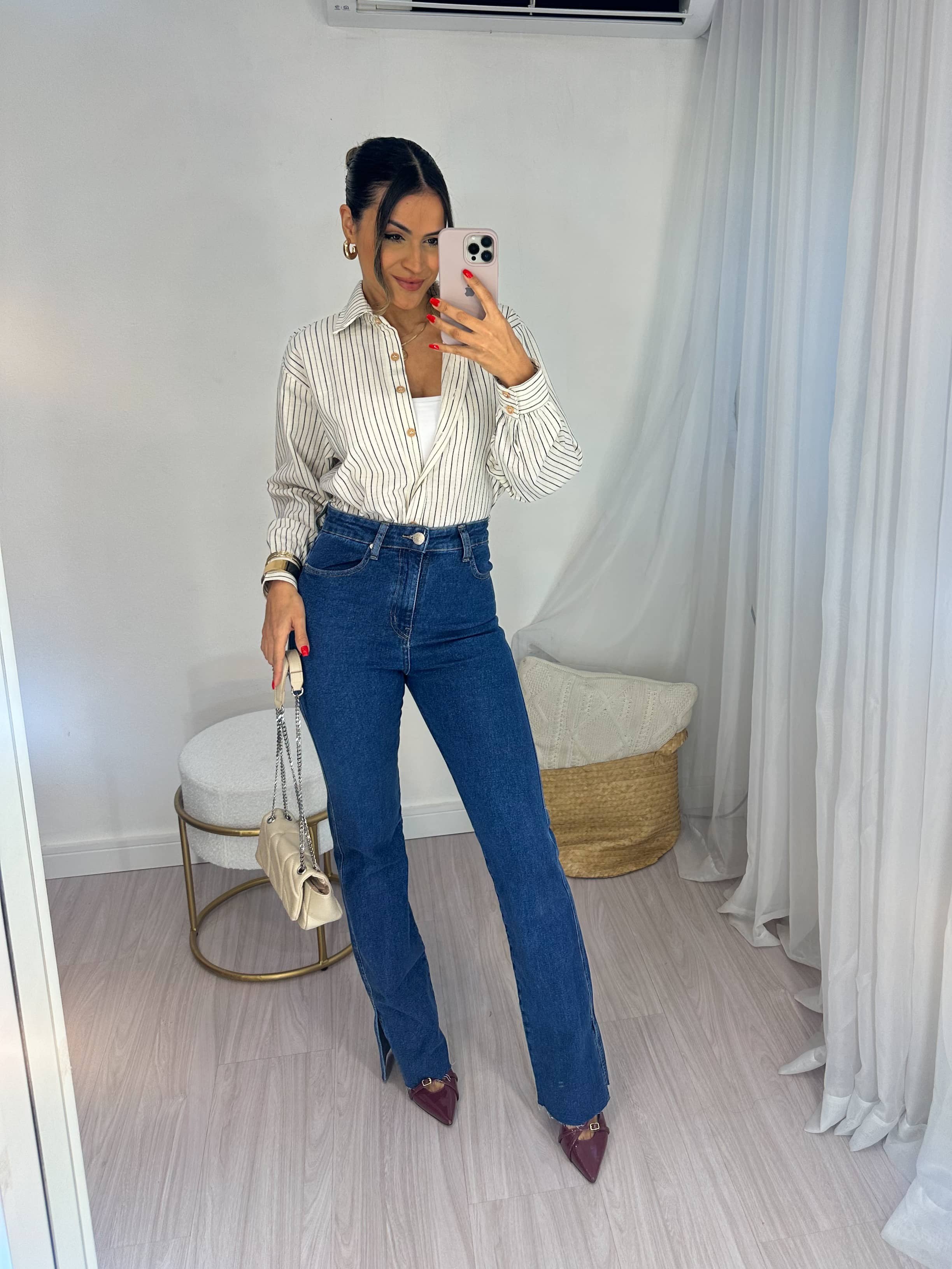 Calça Jeans Boot Cut Escura Marie