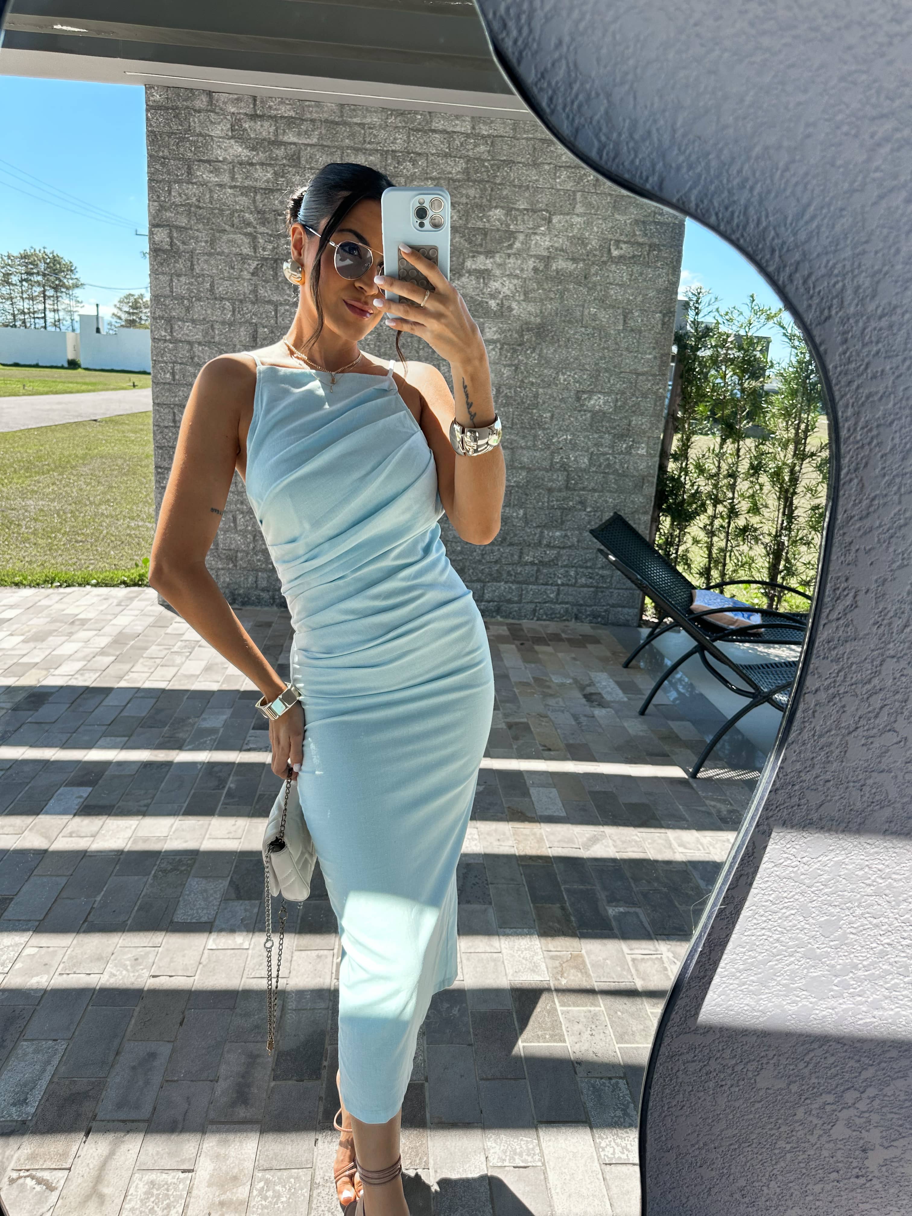 Vestido Azul Midi  Liana