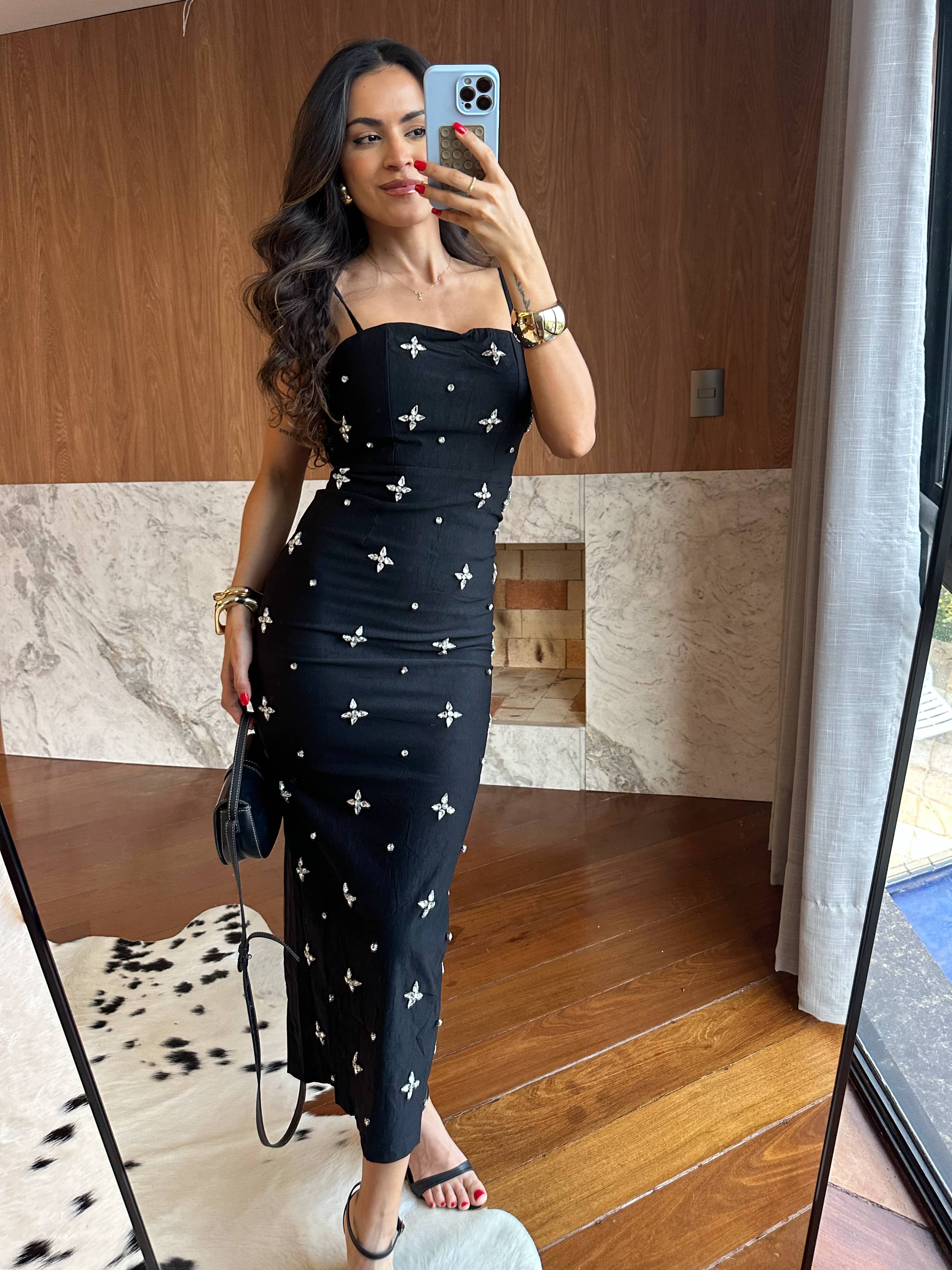 Vestido Midi Preto Star