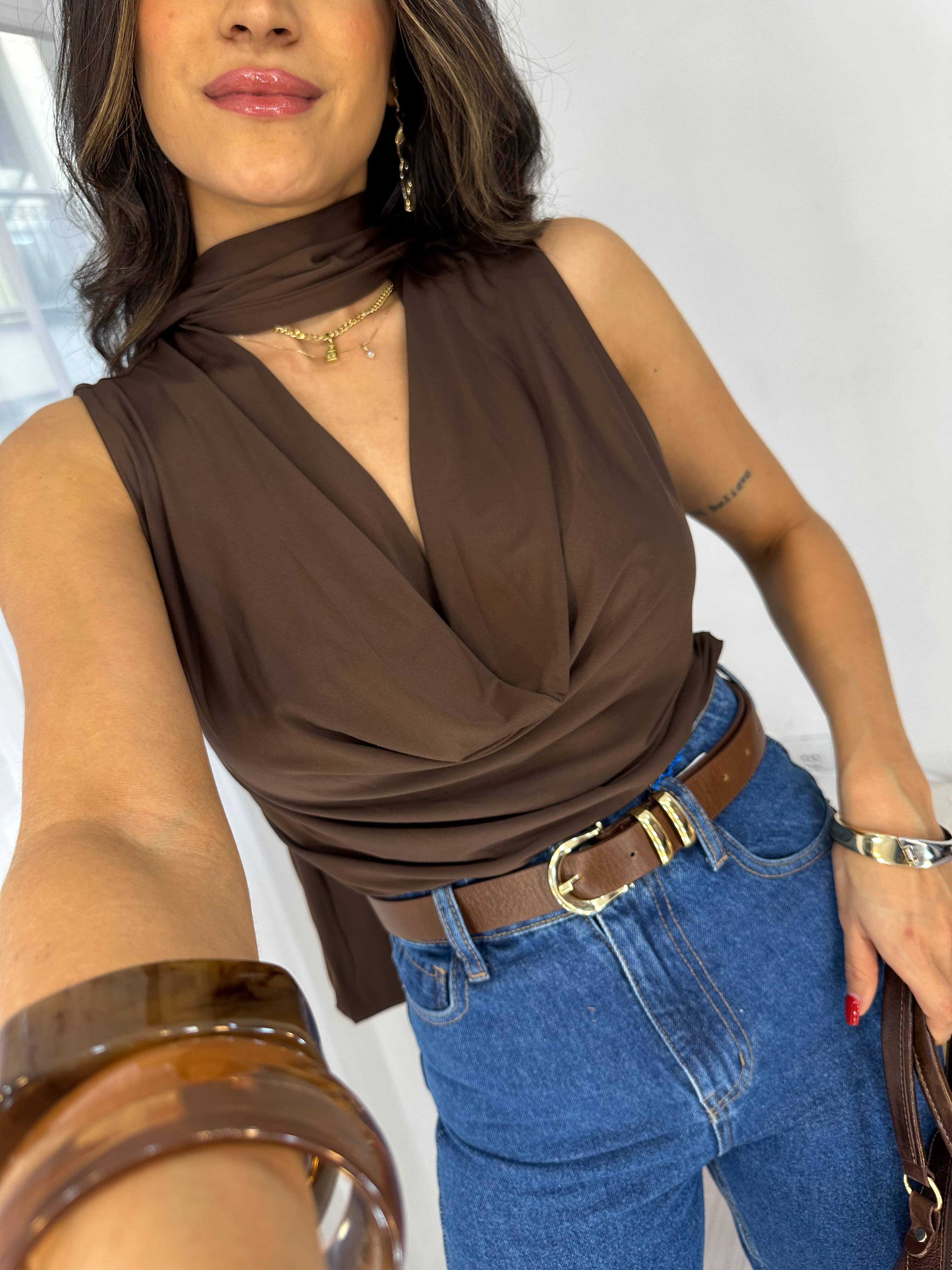 Blusa Marrom Dawe