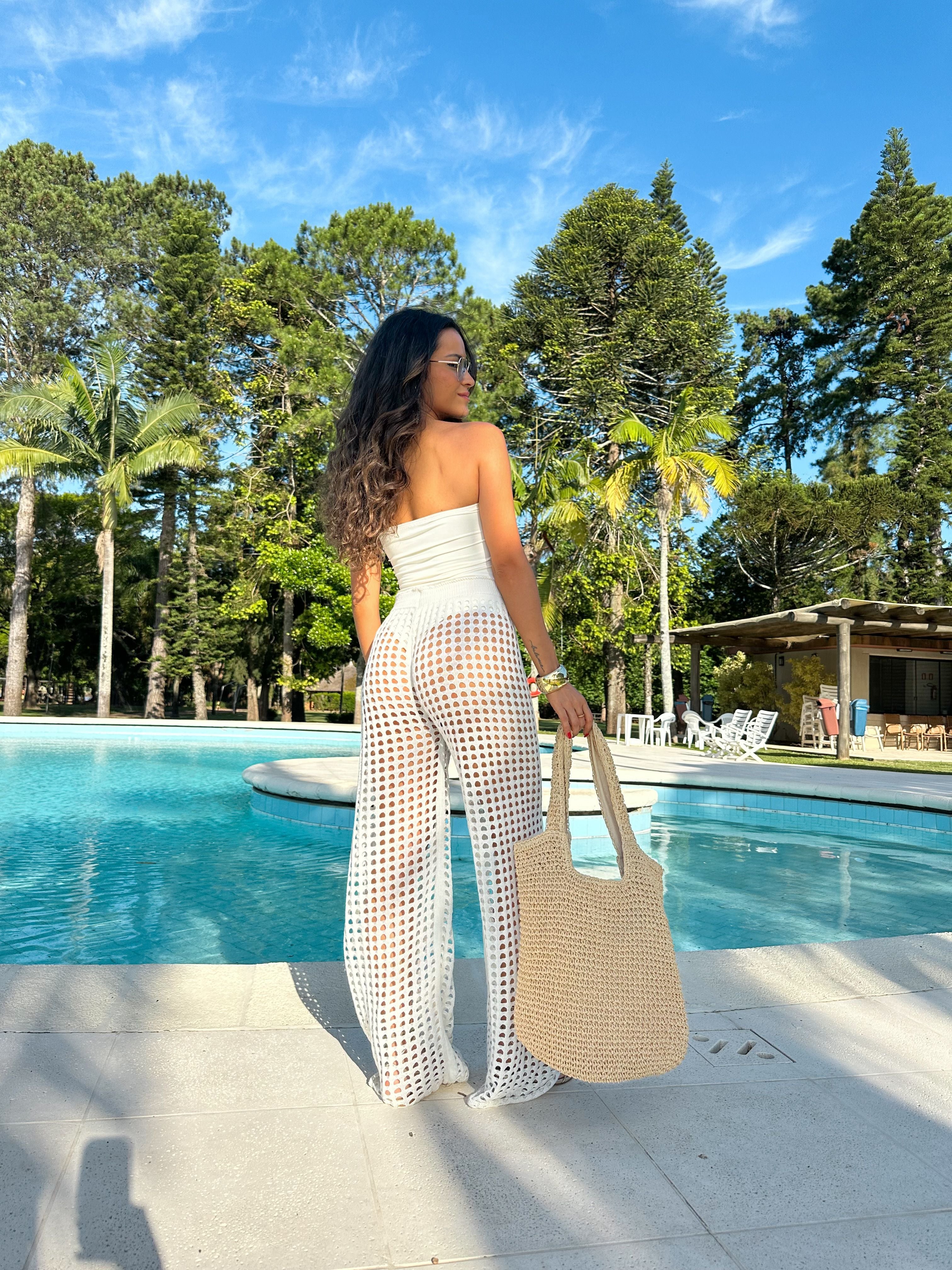 Calça Off em Crochê Mely