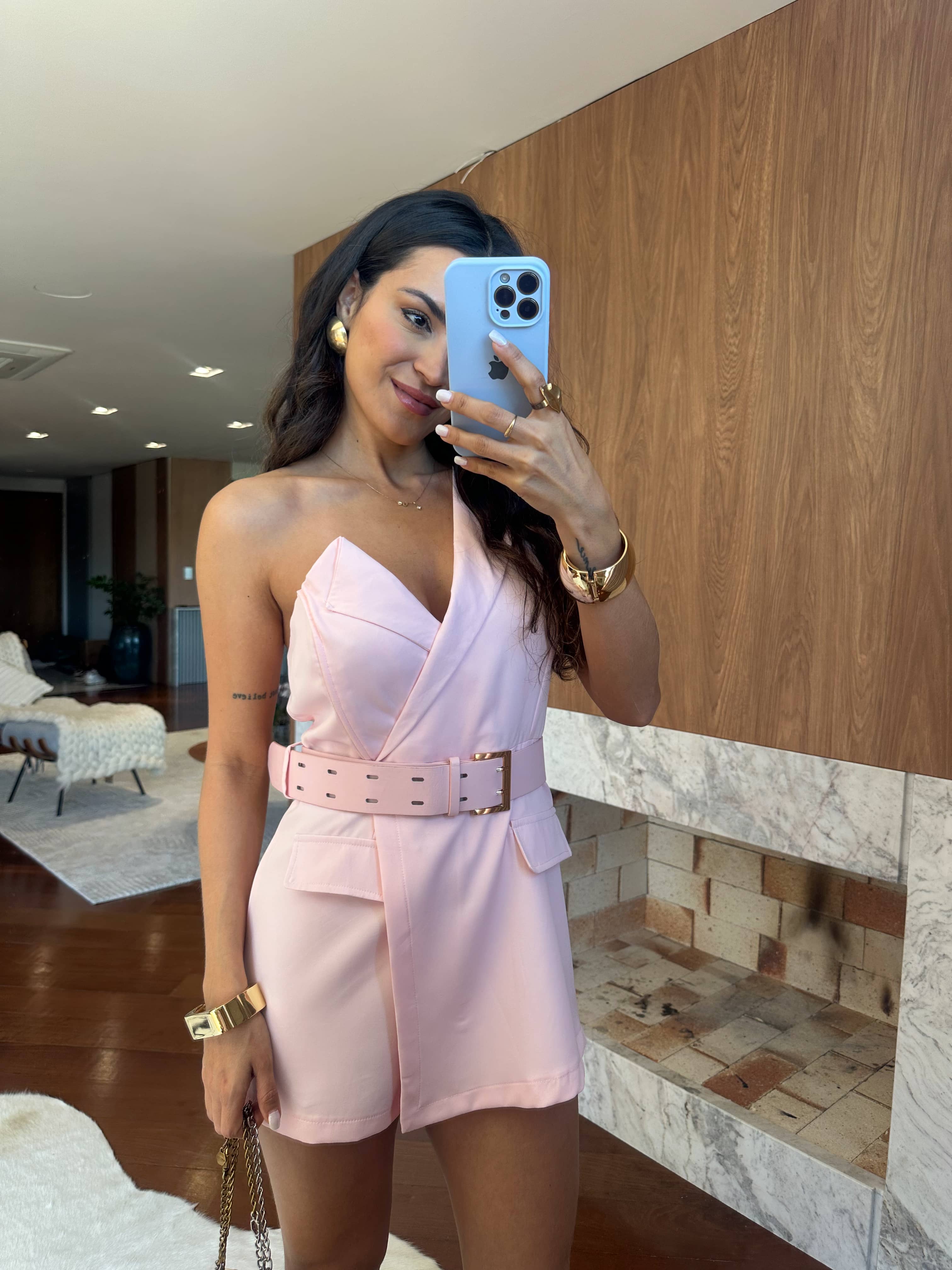 Macaquinho Alfaiataria Rosa Bany