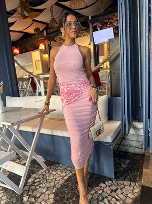 Vestido em Tule Rosa Nancy