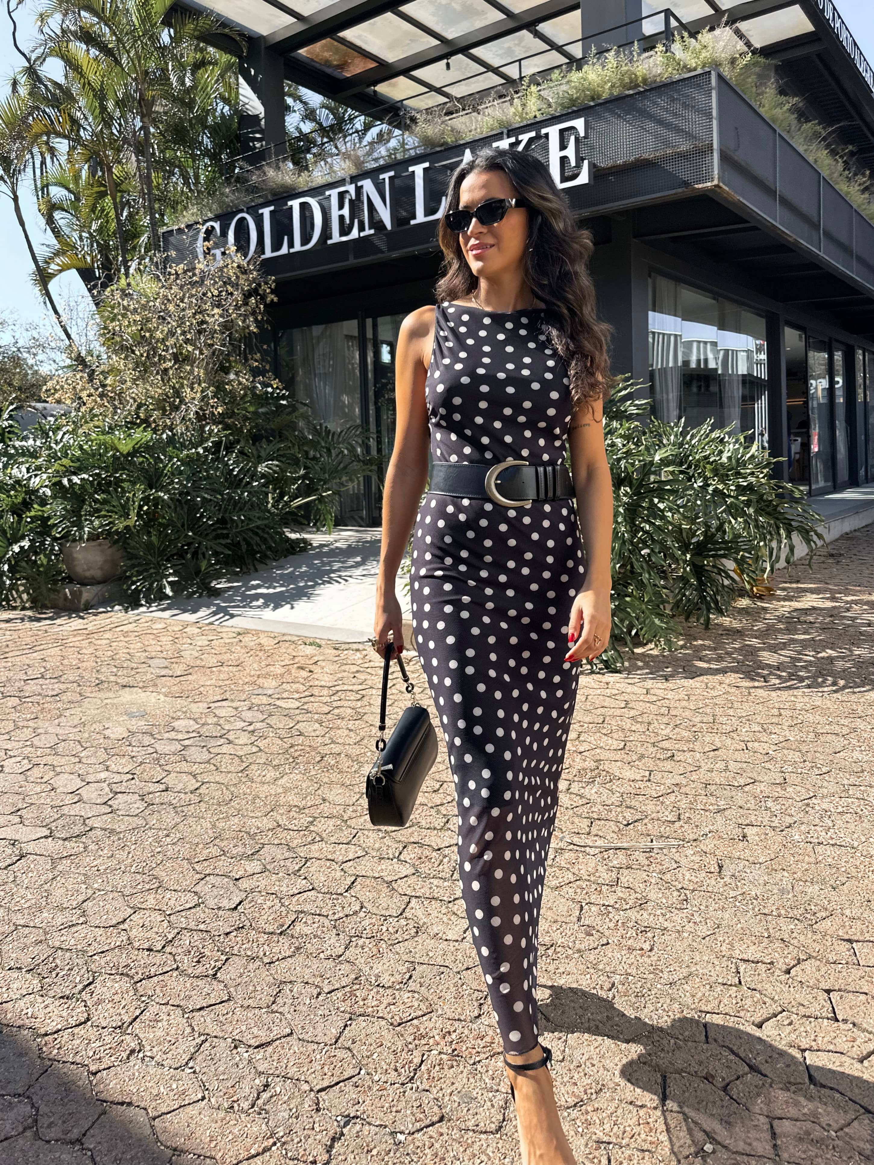 Vestido Midi em Tule Poa Rose