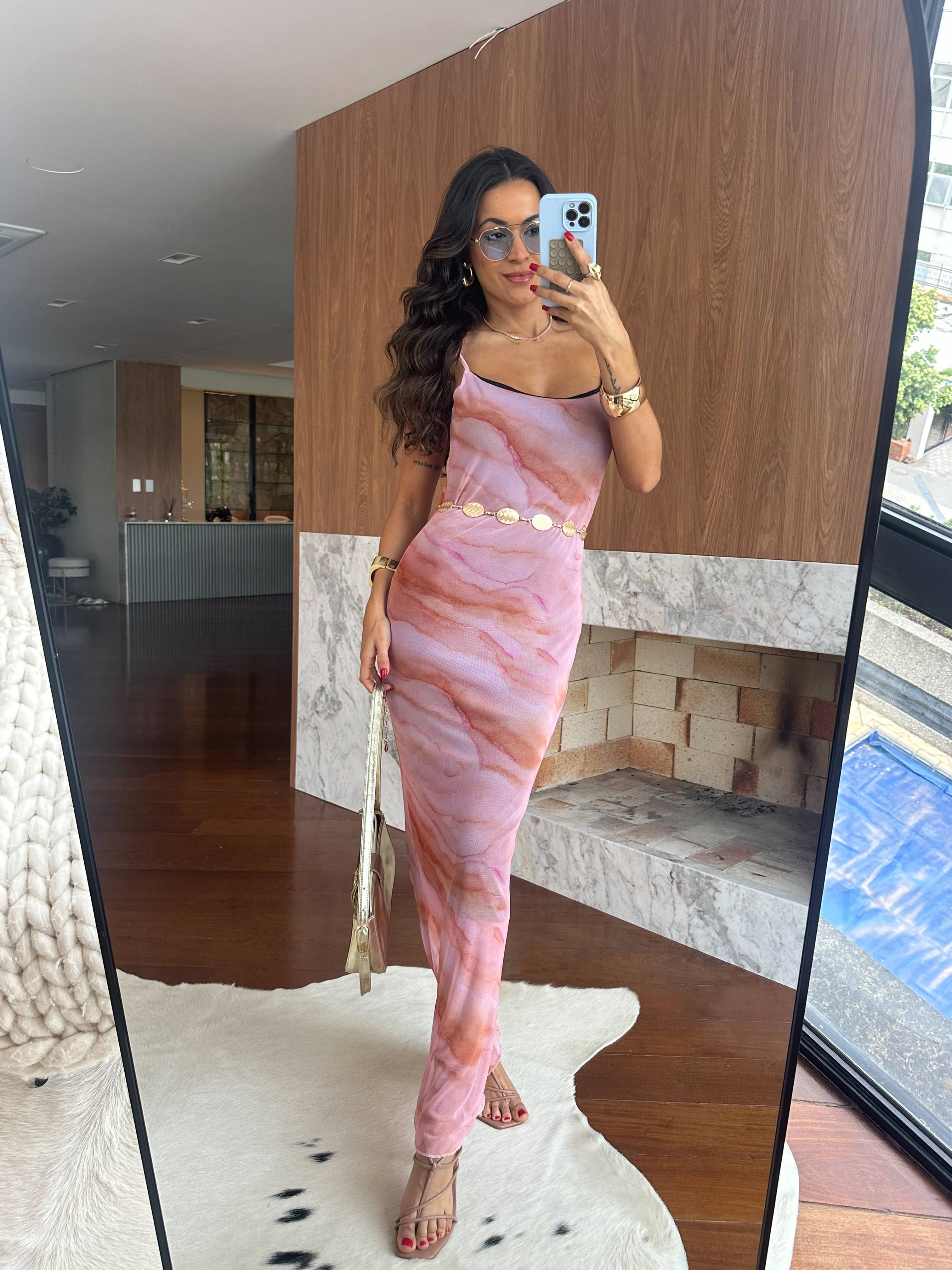 Vestido em Tule Rosa Cléo