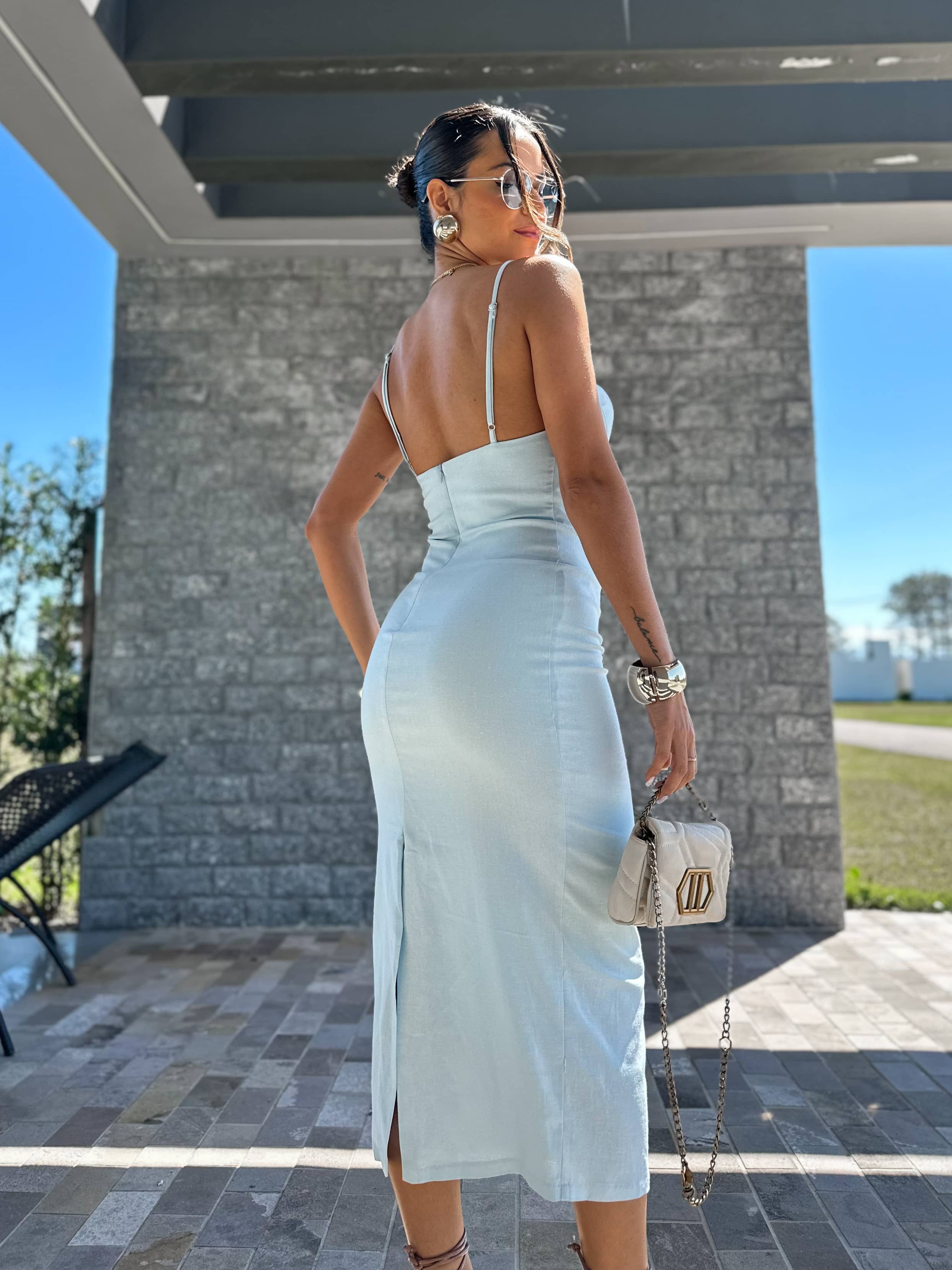 Vestido Azul Midi  Liana