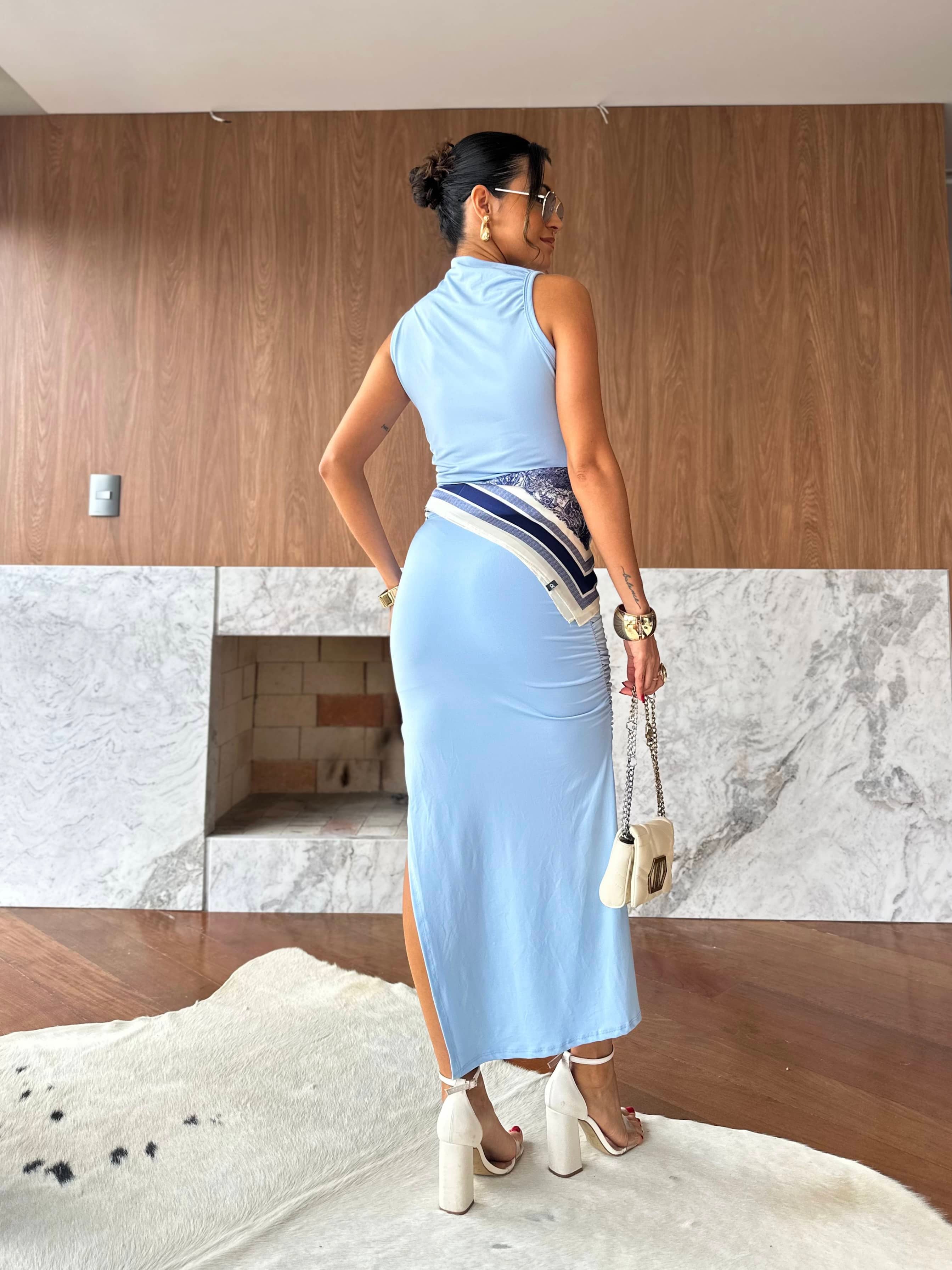 Vestido Midy Azul Alury