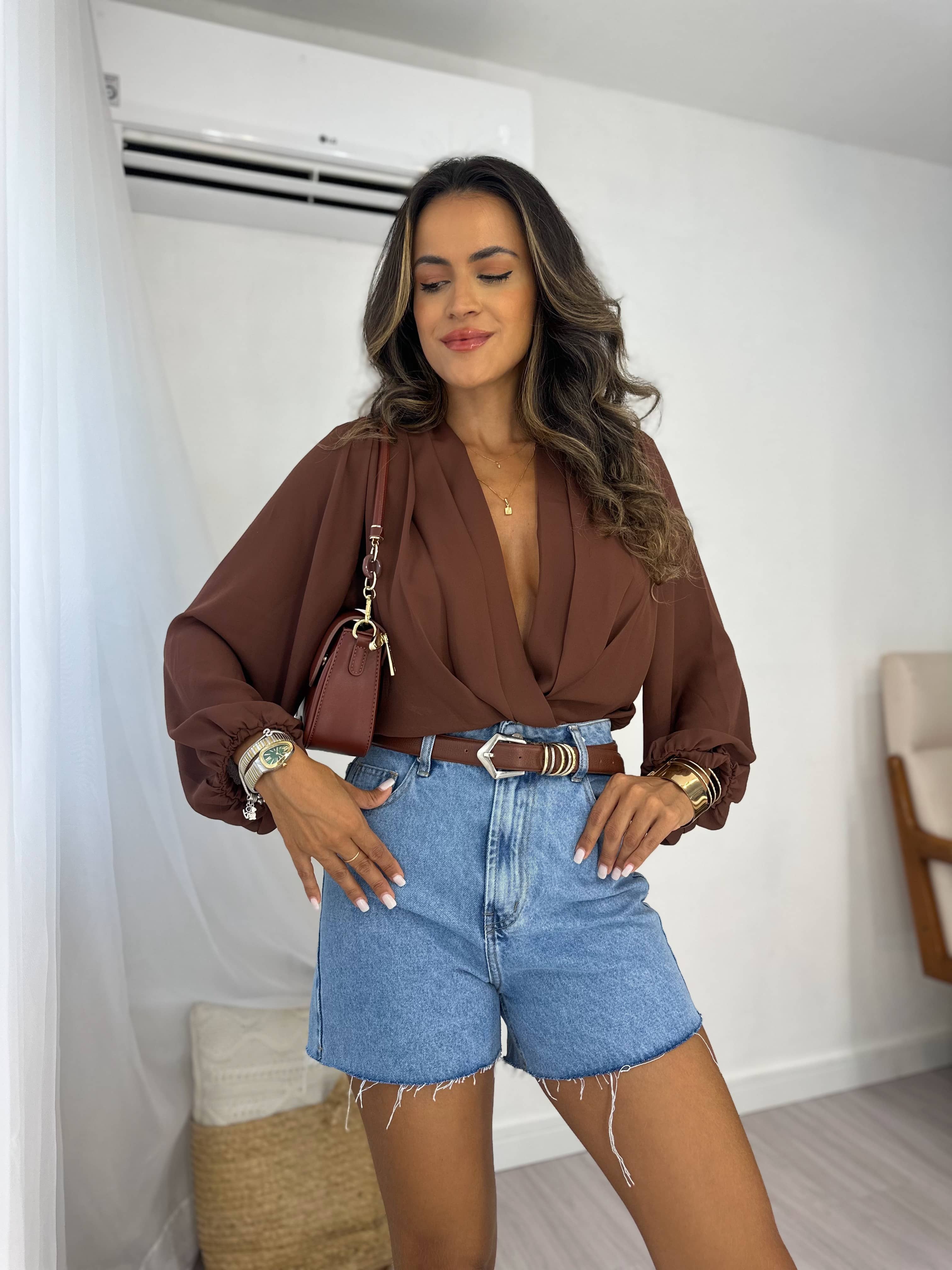 Blusa Marrom Shely