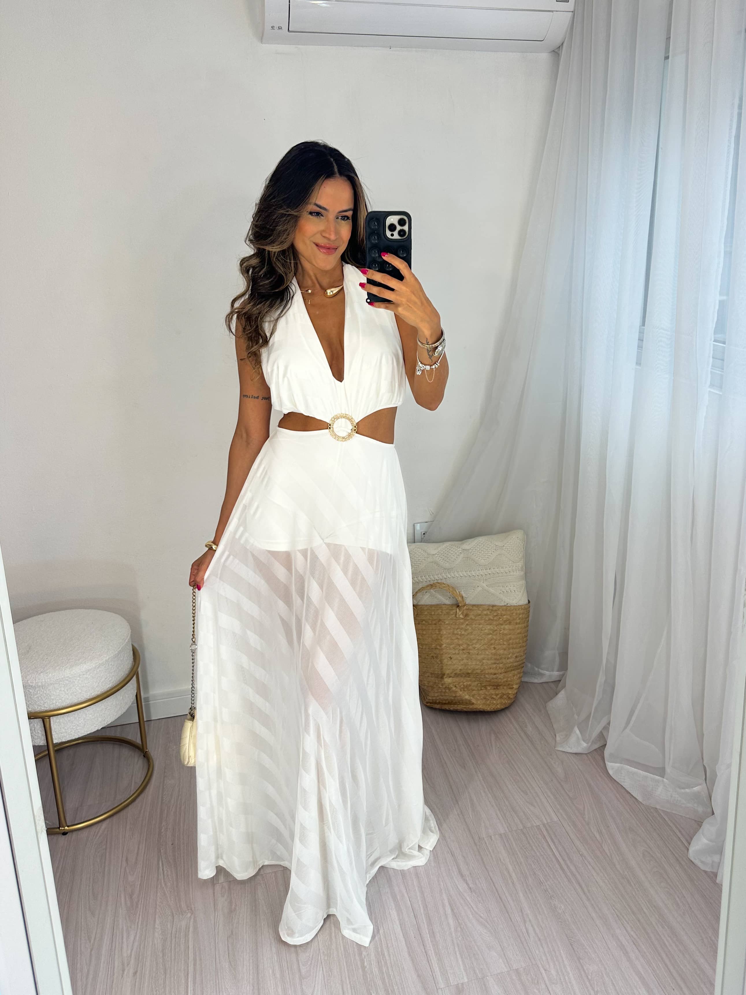 Vestido Alongado Off Ayna