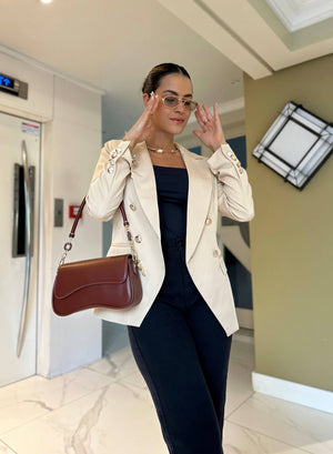 Blazer Inspiração Balmain Nude