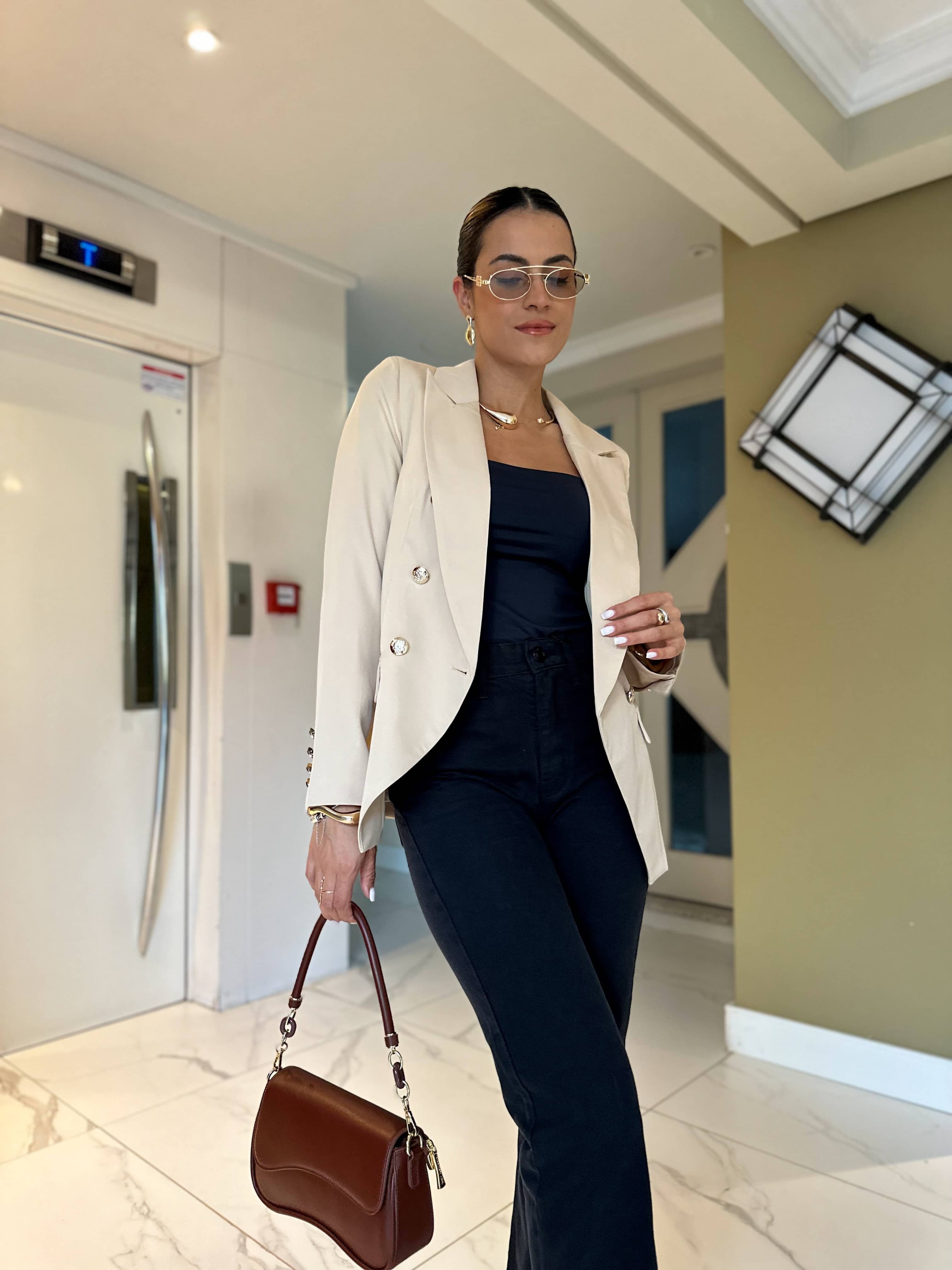 Blazer Inspiração Balmain Nude