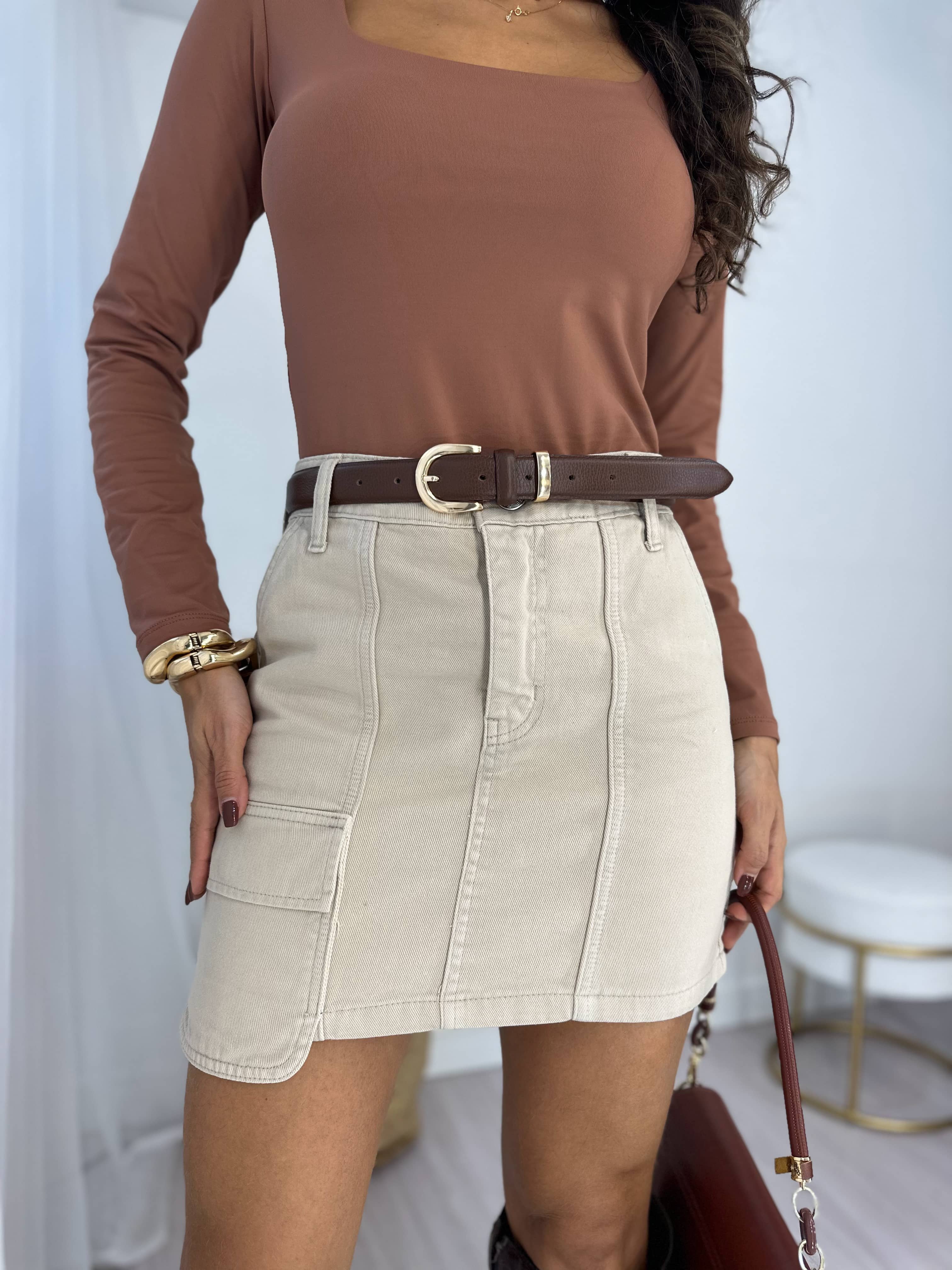 Saia Jeans Areia Joy