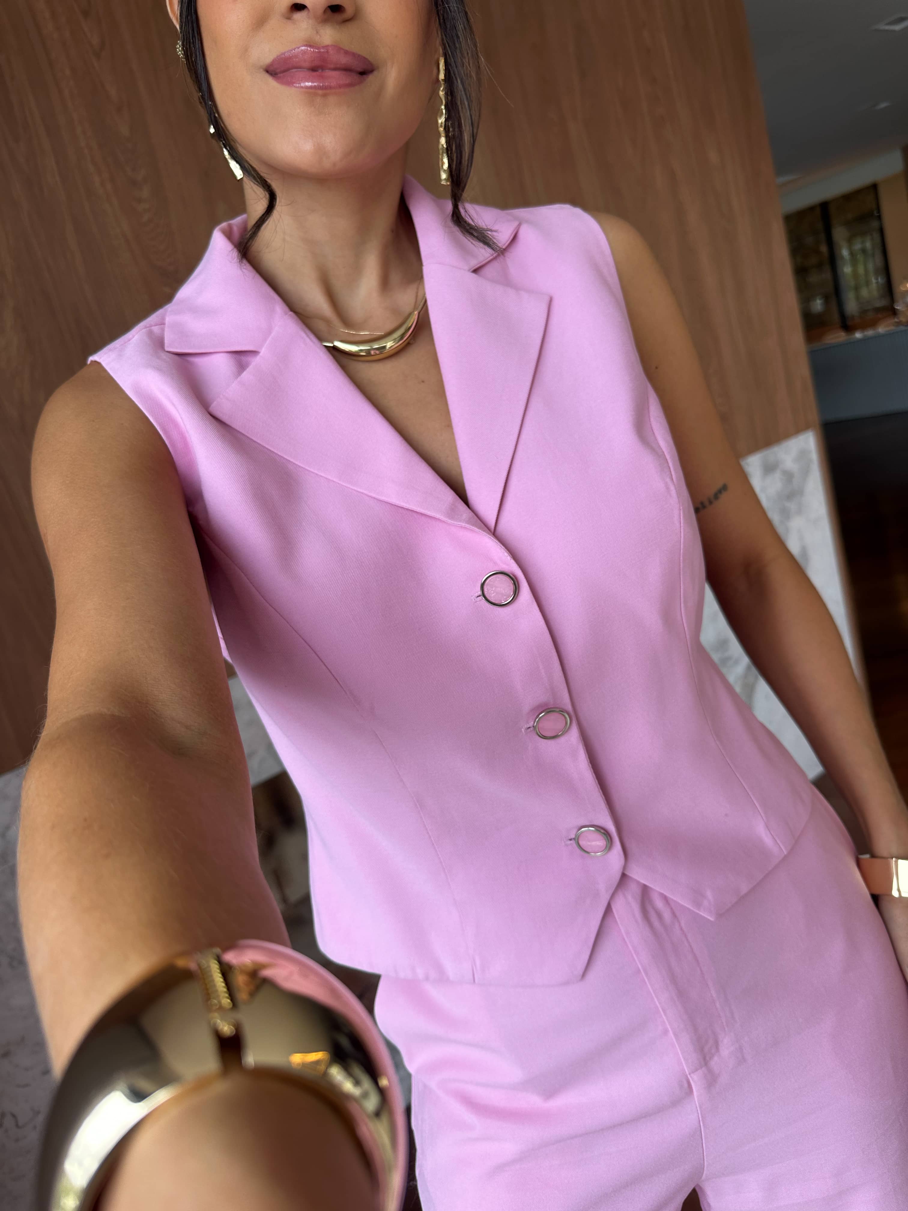 Colete Rosa Vivian