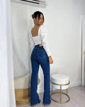 Calça Jeans Boot Cut Escura Marie