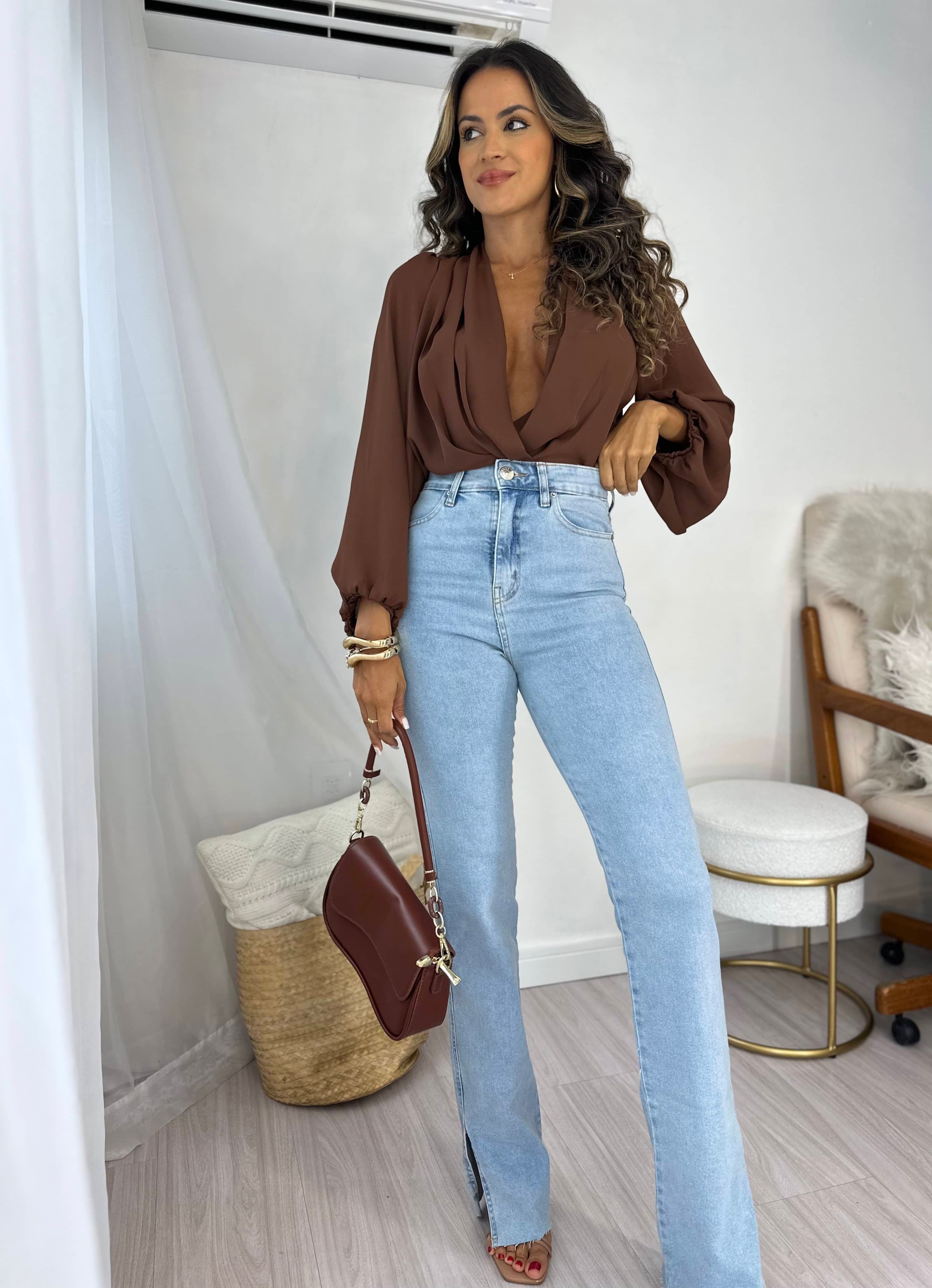 Blusa Marrom Shely