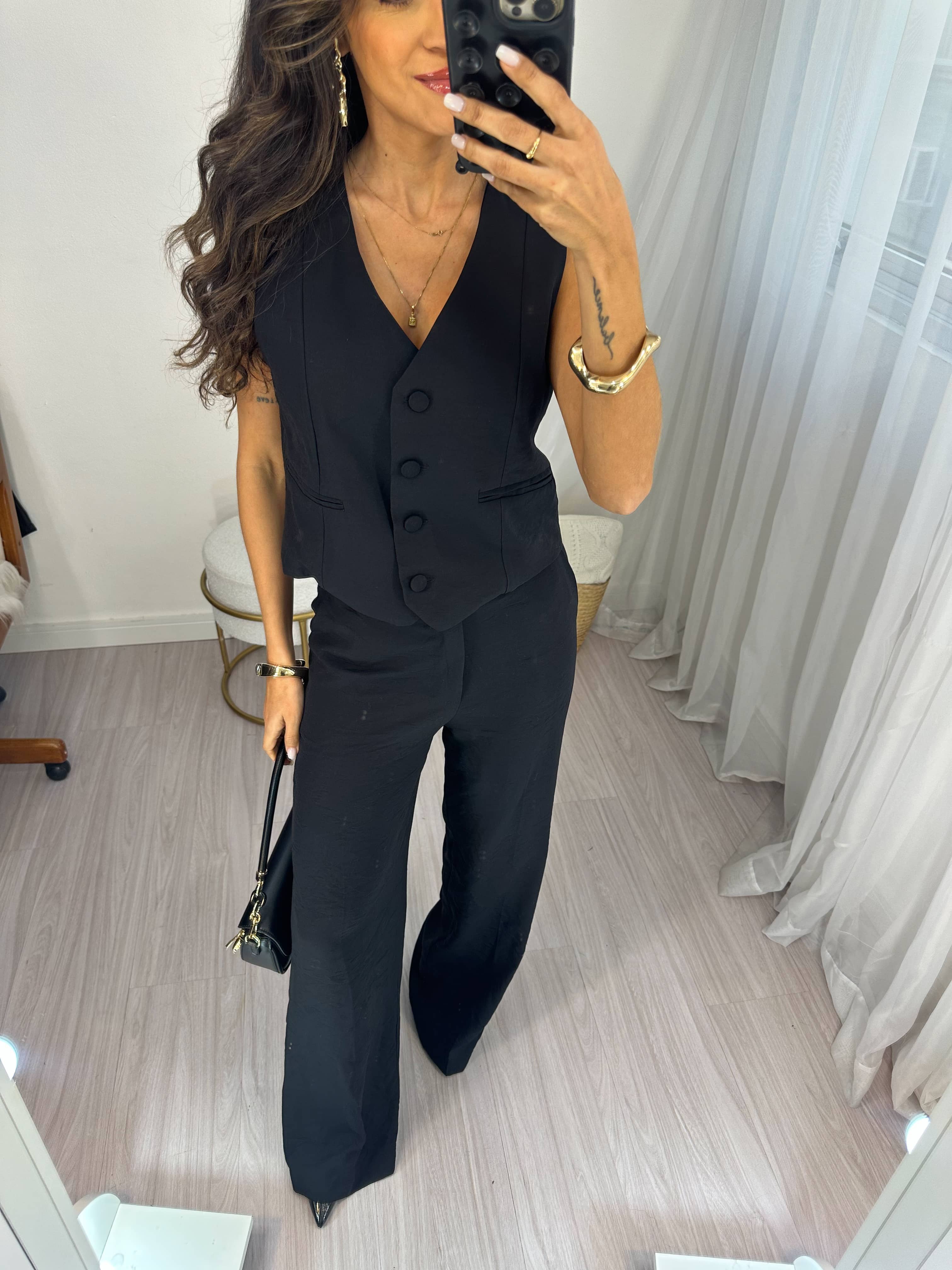 Conjunto Alfaiataria Preto Olga