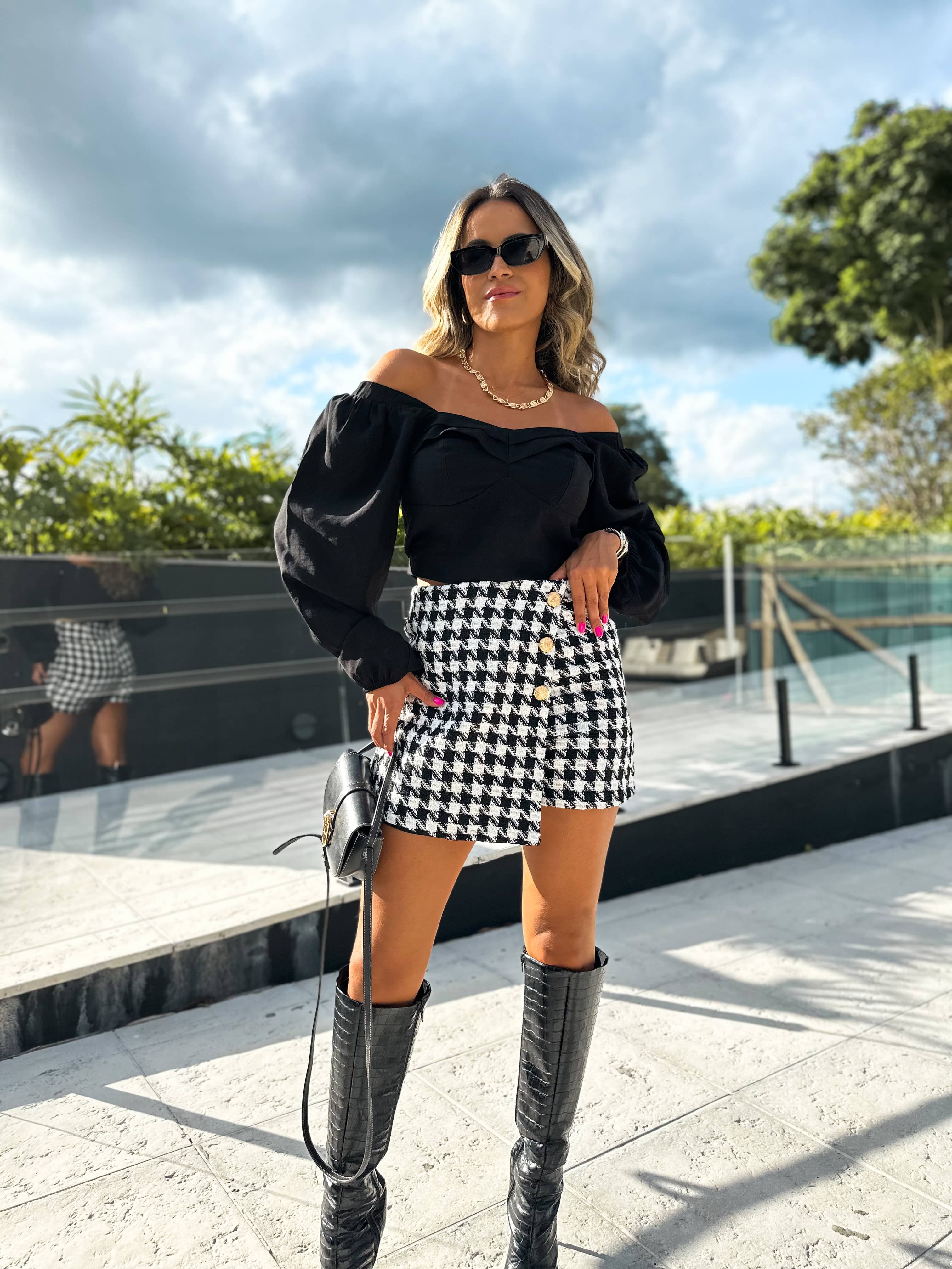 Short Saia Tweed Mel