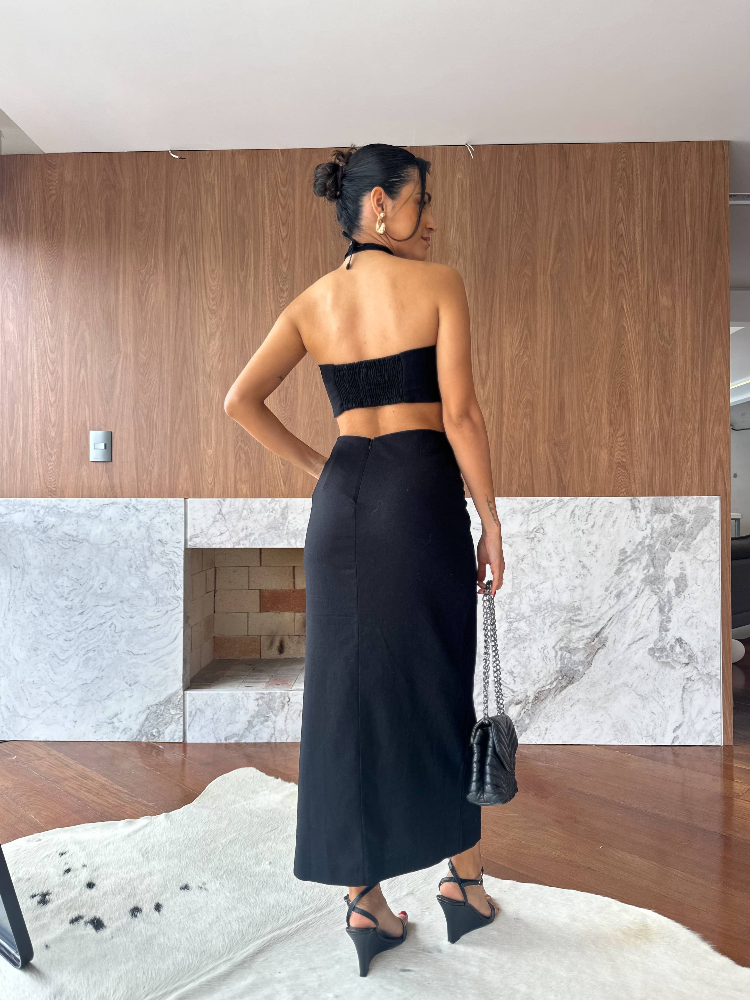Vestido Midi Preto Sancho