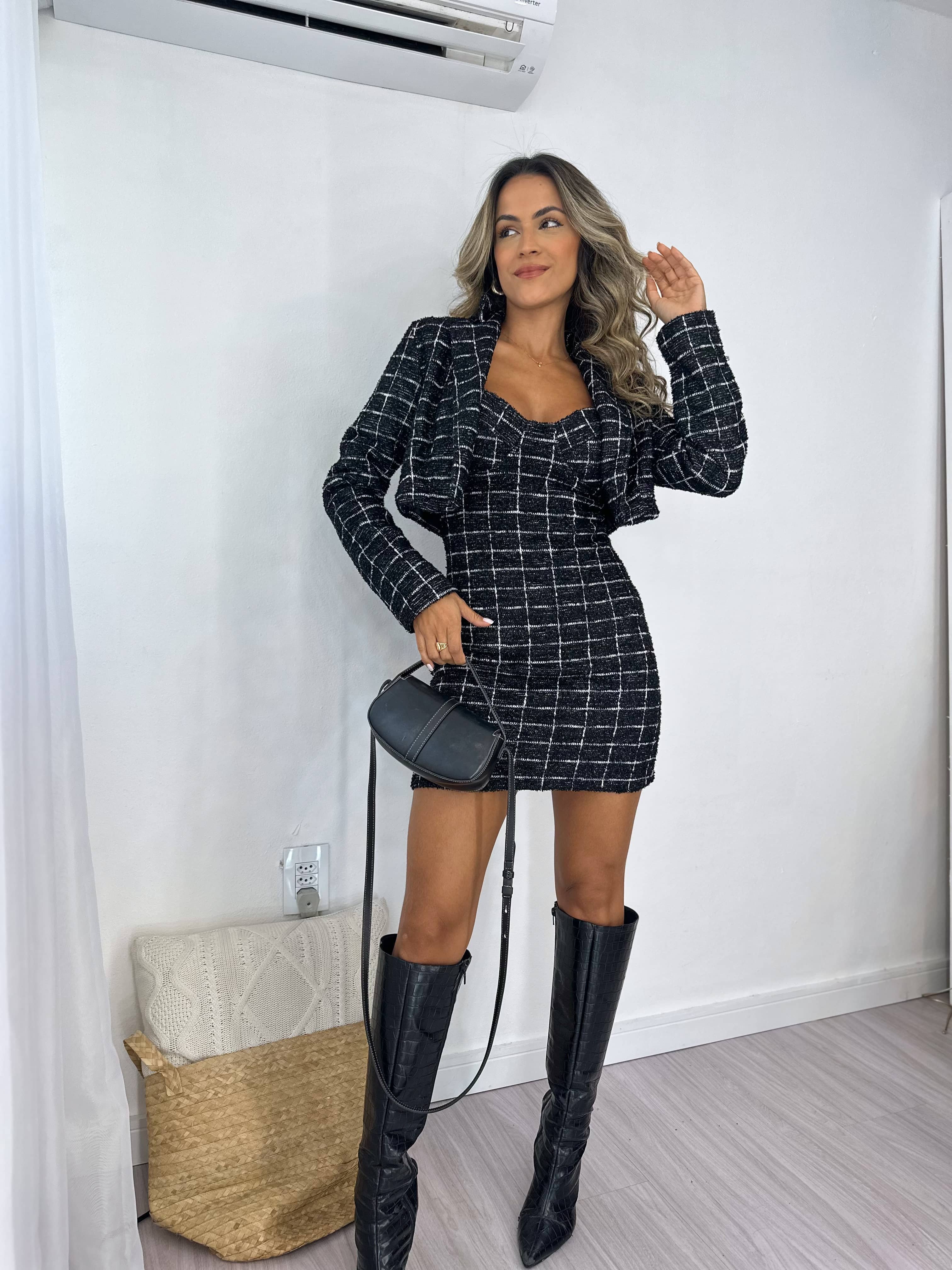 Vestido Tweed Carmel